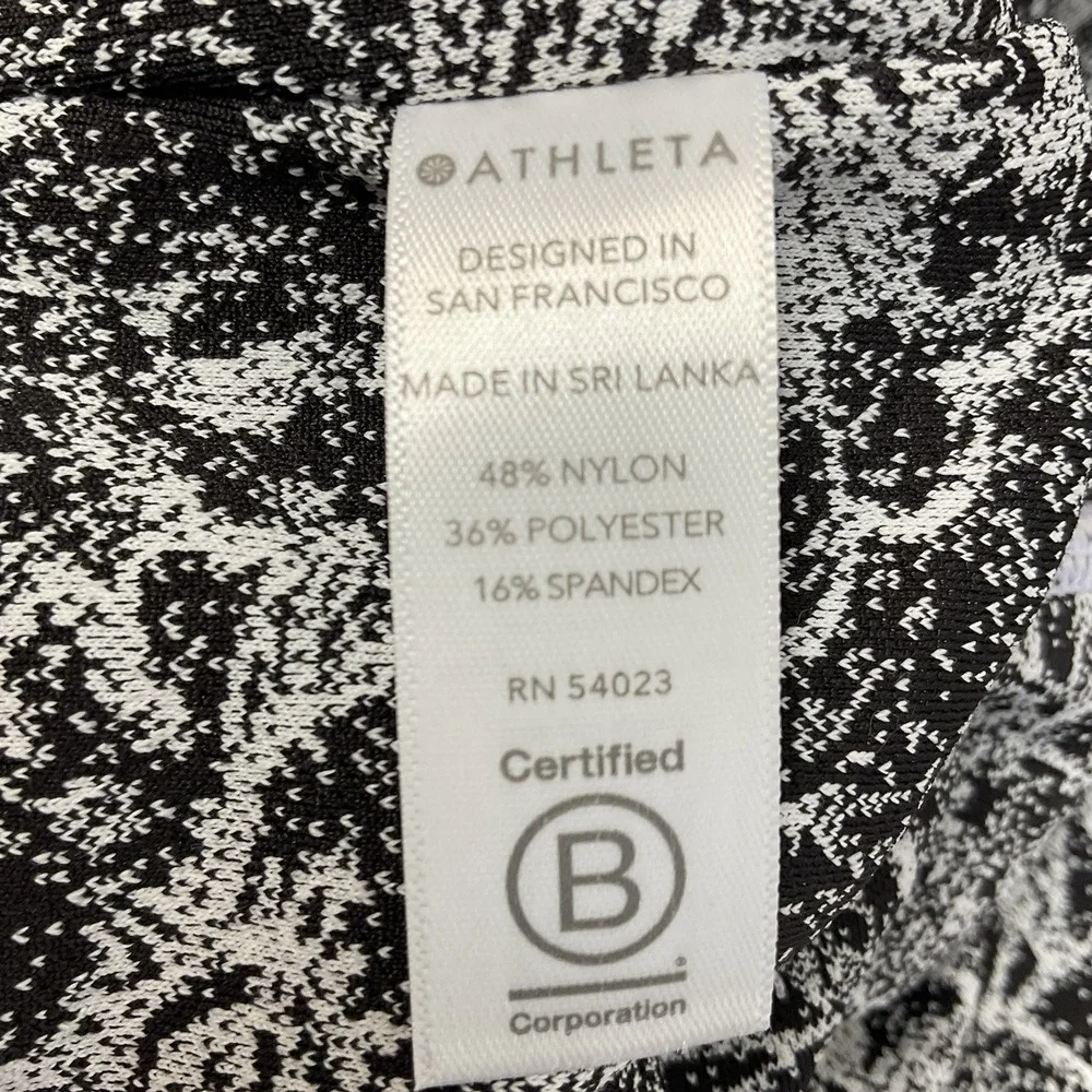 Athleta Large Black White Floral Elation‎ Graffiti 7/8 Tight Leggings Athleisure